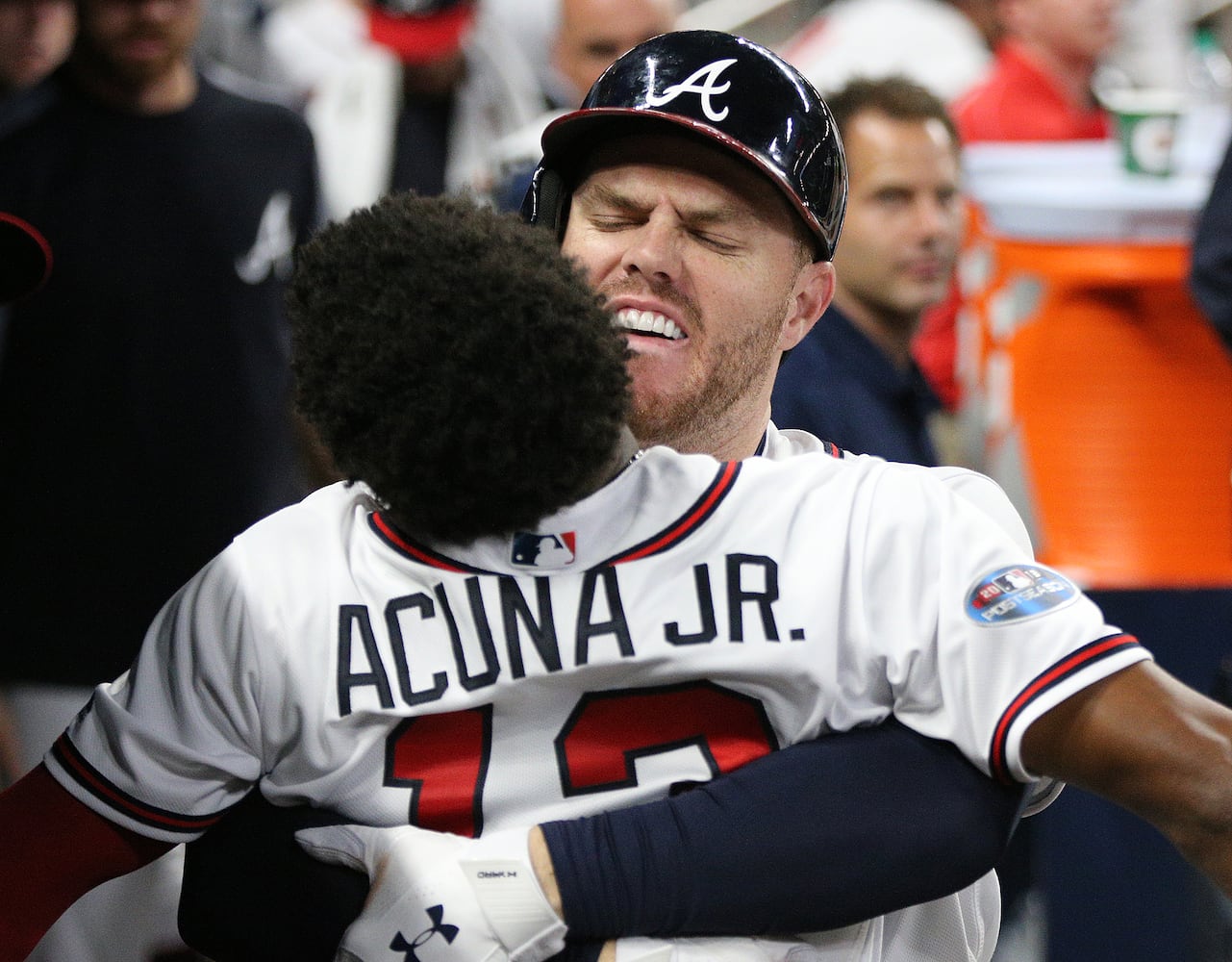 Photos: Acuna, Freeman lead Braves to playoff win over Dodgers