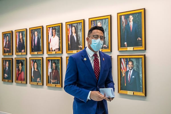 Atlanta City Councilman Antonio Brown at Atlanta City Hall on Friday, Aug. 20, 2021. (Alyssa Pointer/Atlanta Journal Constitution)