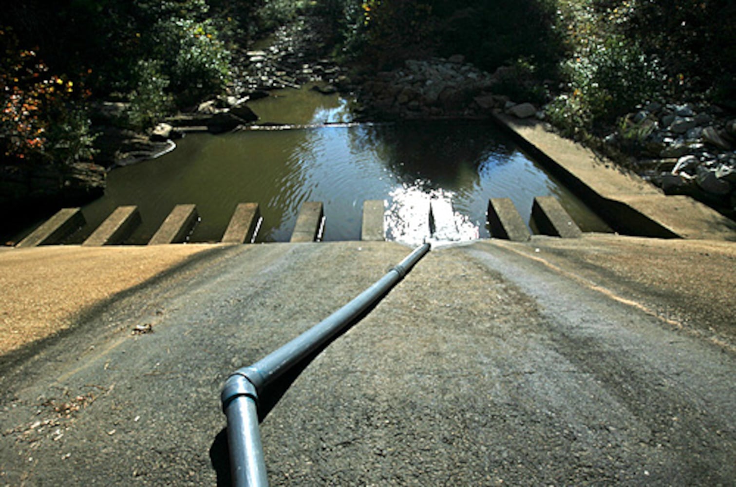 The Dog River Reservoir goes dry