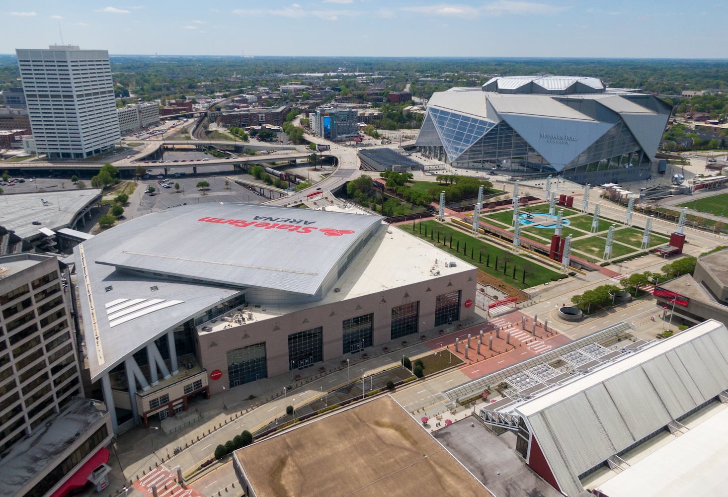 Photos: All quiet at the site for the Final Four