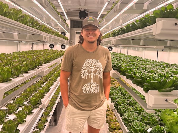 Colby Conaway with Better Fresh Farms at the Georgia Grown Innovation Center in Matter, Ga.