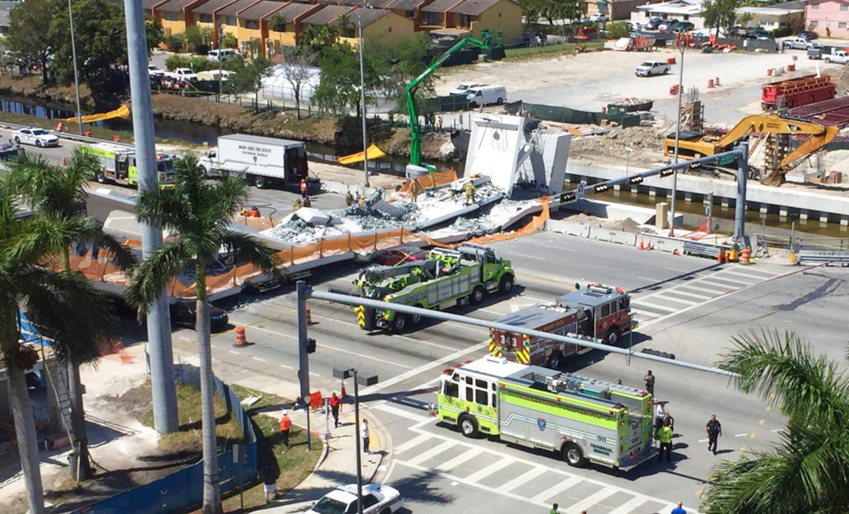 Photos: FIU pedestrian bridge collapses in Miami