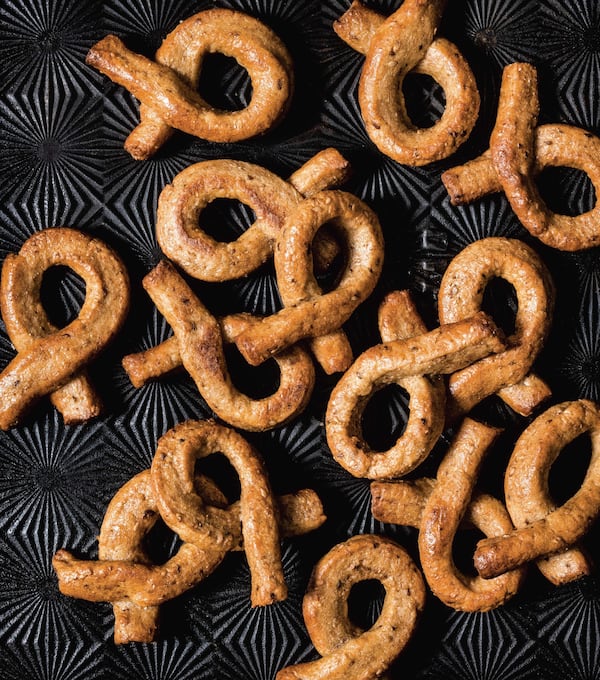 Taralli are Italy’s answer to hard pretzels. They’re boiled before baking, similar to the process for making bagels. Ed Anderson/Penguin Random House 