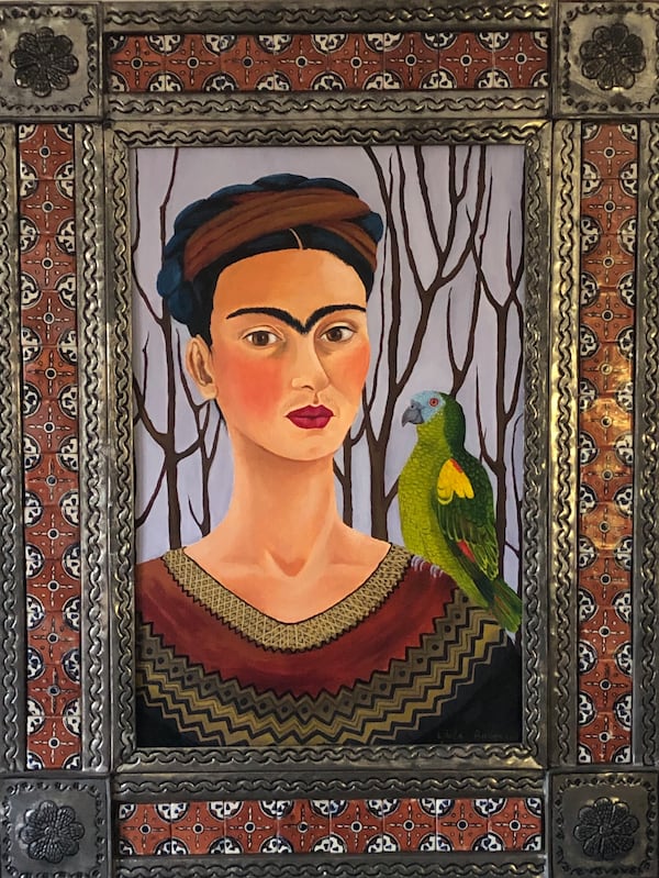 Linda Anderson's portrait of Frida Kahlo captures her admiration for the Mexican artist about whom Anderson said, “My mother looked like her — had a mustache.” 
Courtesy of Susan Shlaer