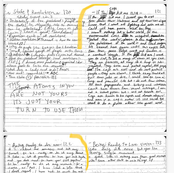 The diary found near the body of Atlanta police training center protester Manuel Teran, who was killed after allegedly shooting at police, carries violent images and calls to kill police.