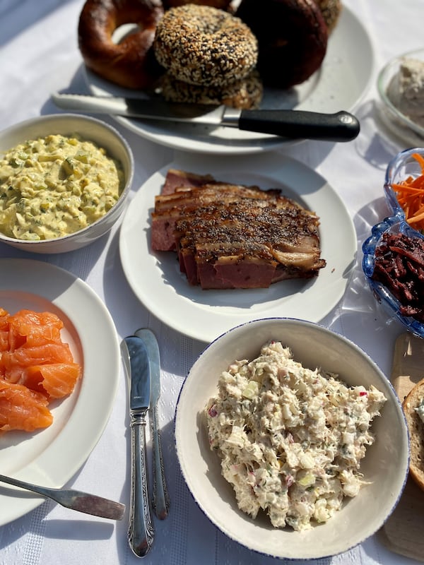 Among the things you can have on your bagel at Dear Friends are lox, egg salad, pastrami and whitefish salad. Wendell Brock for The Atlanta Journal-Constitution