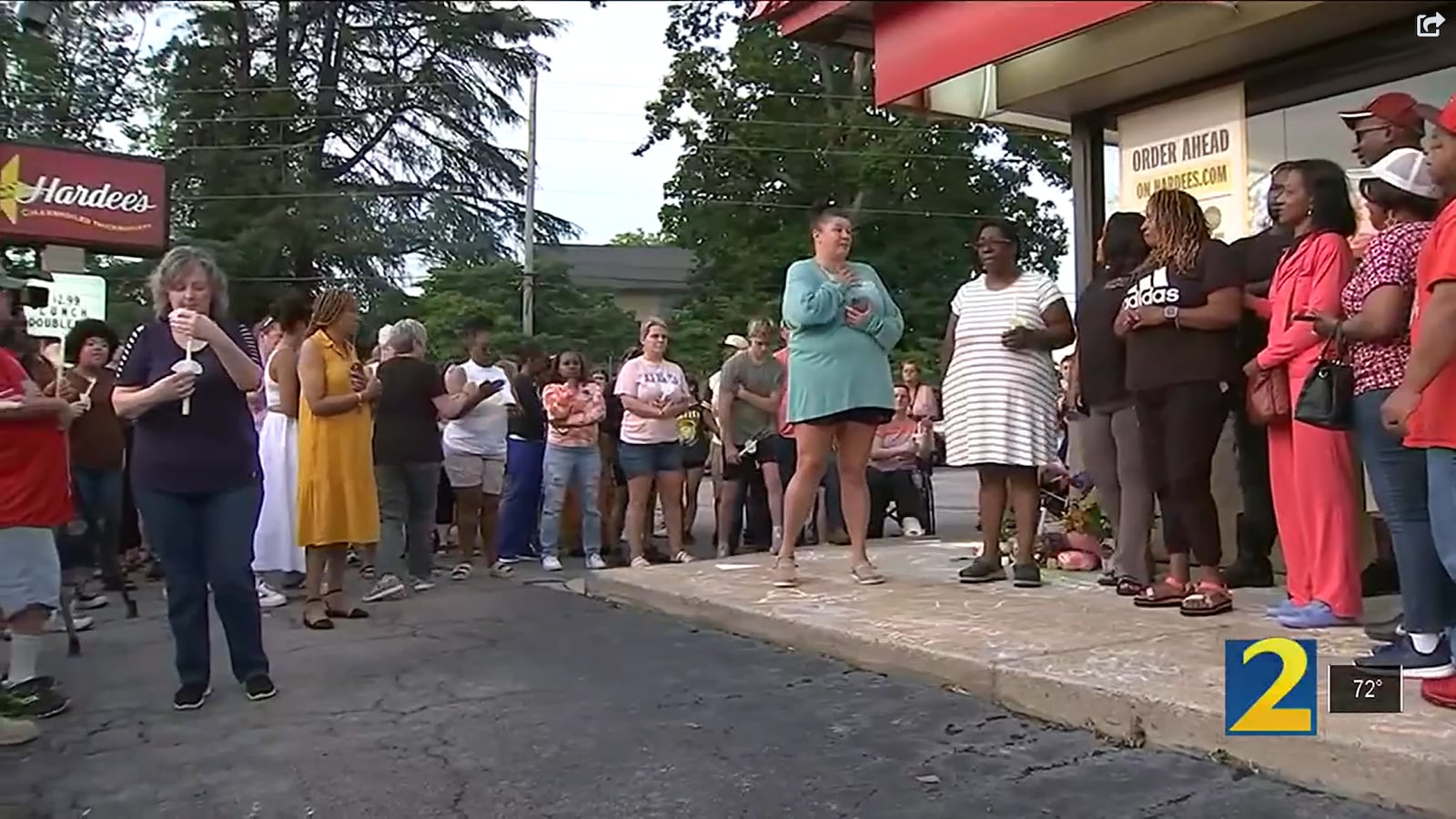 Mourners gathered Sunday night for a vigil in memory of Calvin Varnum, who was shot and killed outside a Hardee's in Commerce. His death has shaken the northeast Georgia town.