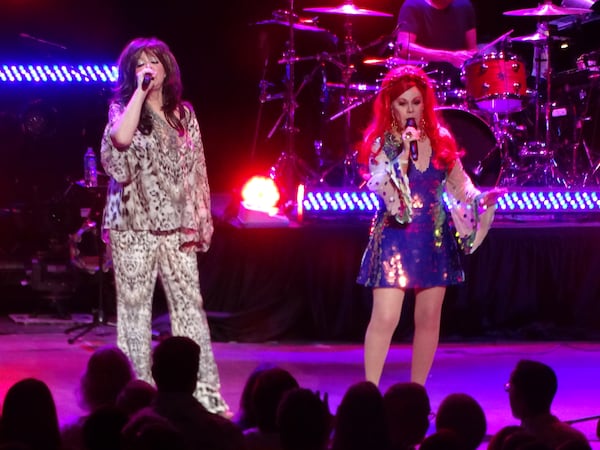 Cindy Wilson and Kate Pierson performing "Roam" during the final Athens concert of their current B-52s tour on January 10, 2023 at the Classic Center. RODNEY HO/rho@ajc.com