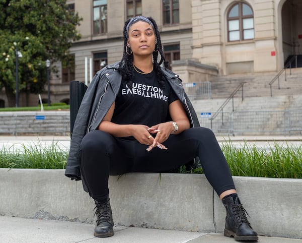 Activist and organizer Qri Montague is the vice chair of the People’s Uprising. Her organization, founded last year, specializes in community outreach like voter registration, neighborhood cleanups and COVID-19 education. (Alyssa Pointer / Alyssa.Pointer@ajc.com)