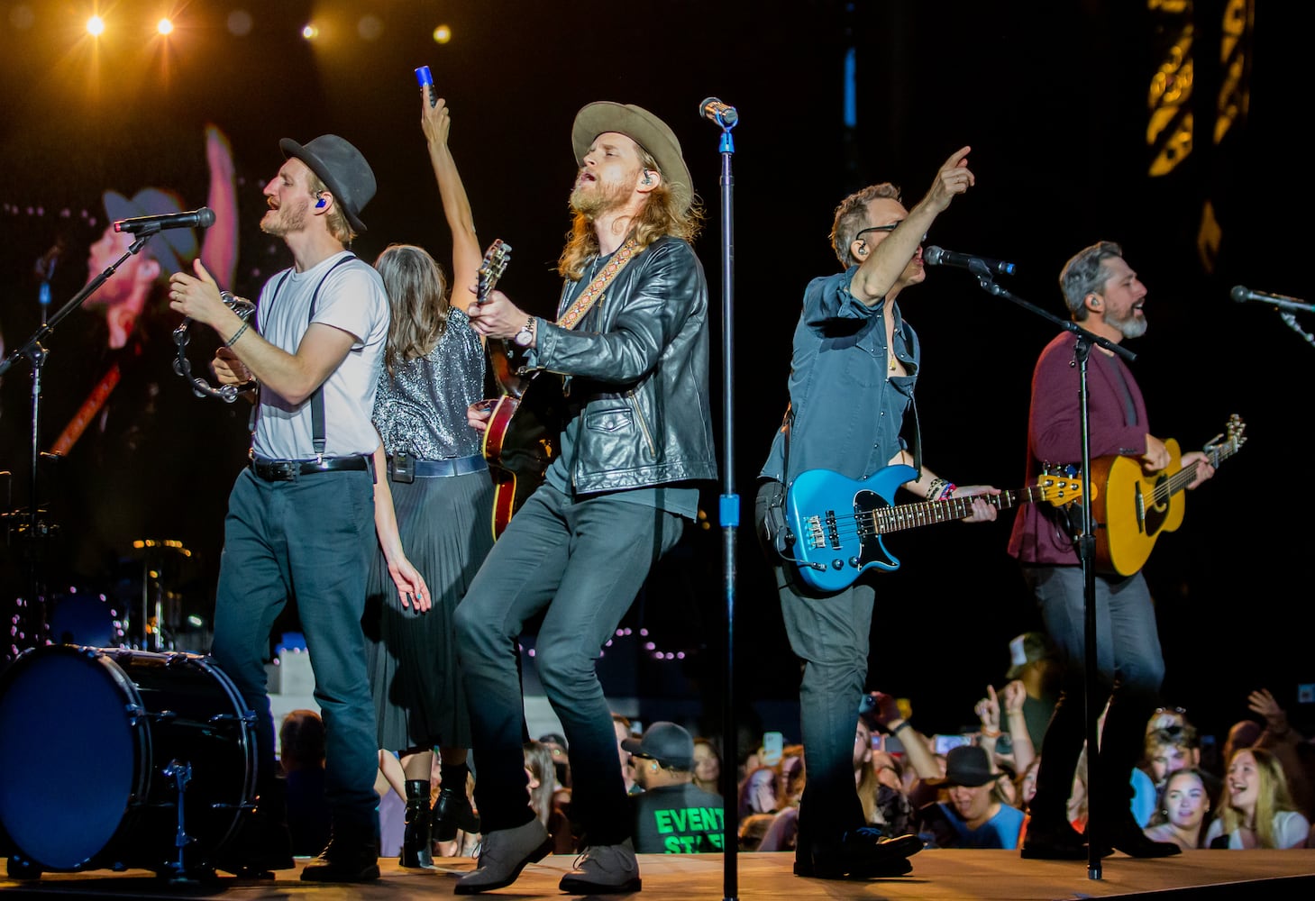 The Lumineers close out the Shaky Knees Music Festival - 10 years after they closed the first one. The three-day fest concluded at Atlanta's Central Park on Sunday night, May 7, 2023. (RYAN FLEISHER FOR THE ATLANTA JOURNAL-CONSTITUTION)