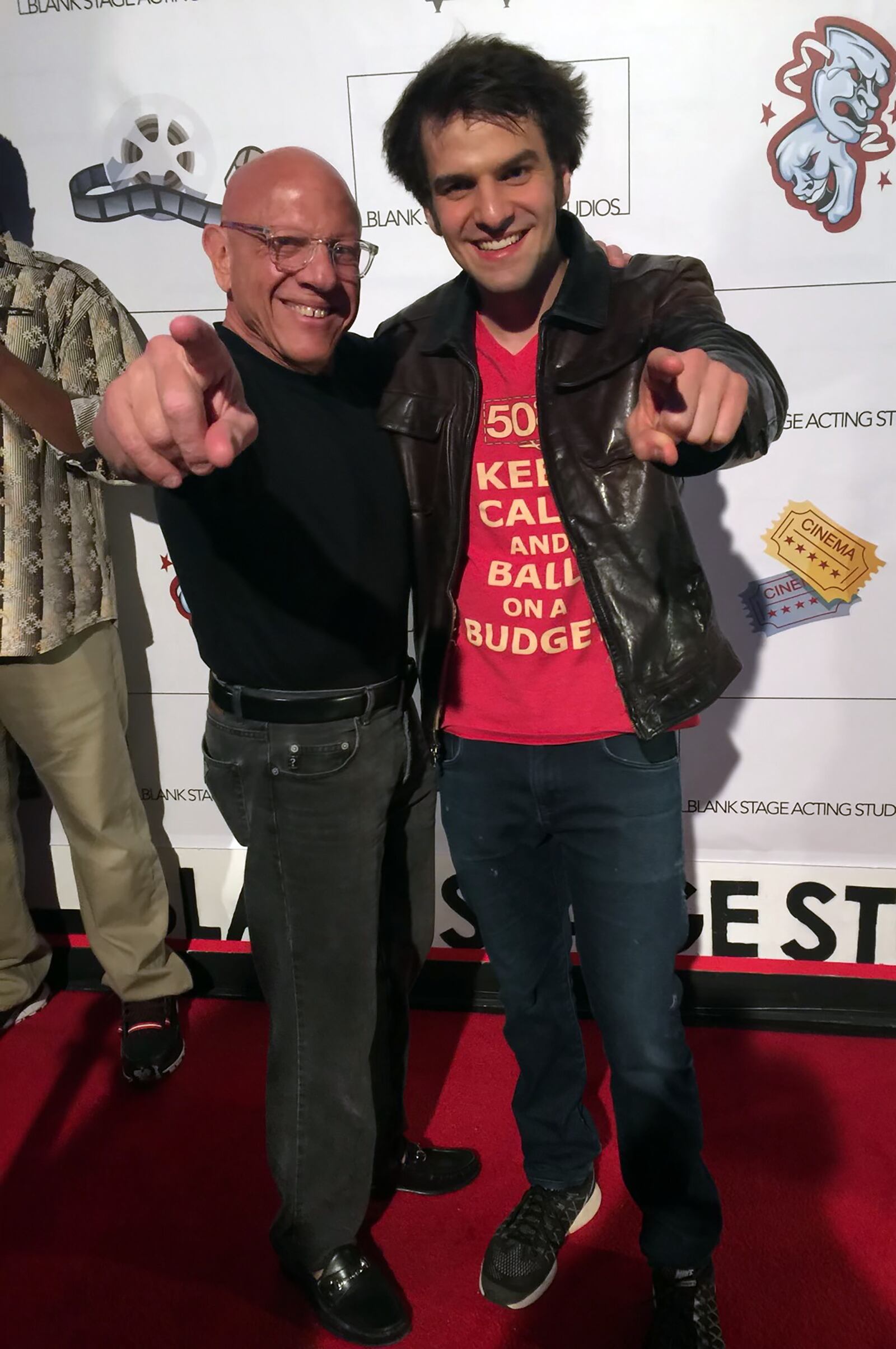 Art Harris with his son Josh at Blank Stage Studios in Woodstock, Georgia in 2017 at a comedy show Josh produced. CONTRIBUTED