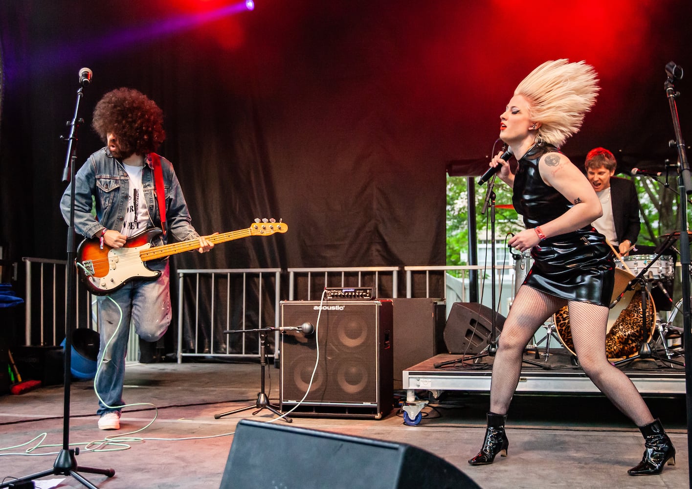 Be Your Own Pet performs on the Criminal Records stage on the first day of the Shaky Knees Music Festival at Atlanta's Central Park on Friday, May 5, 2023. (RYAN FLEISHER FOR THE ATLANTA JOURNAL-CONSTITUTION)