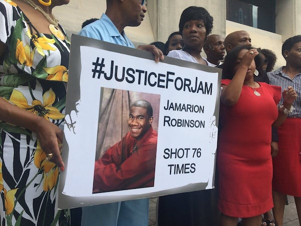 The family of Jamarion Robinson speaks following the indictments of two officers in his death