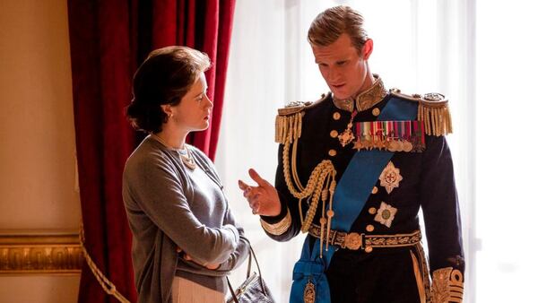 In this image released by Netflix, Claire Foy, left, and Matt Smith in a scene from "The Crown," one of the most-binged shows on the streaming platform in 2017.