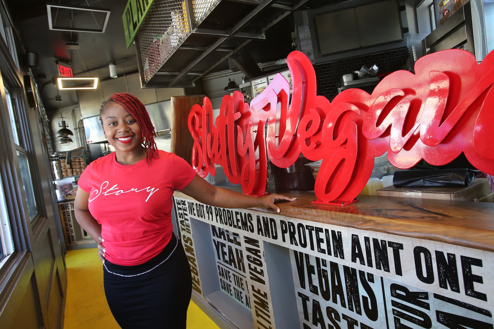 Atl Closeup with Pinky Cole, owner of Slutty Vegan. (Tyson Horne / Tyson.Horne@AJC.com)