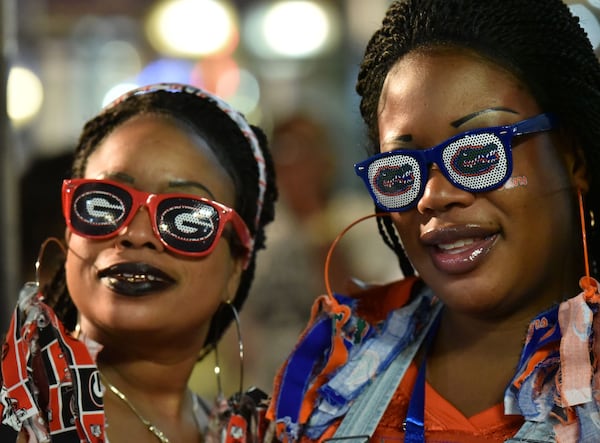 Fans from both teams usually gather at the Jacksonville Landing to party on the night before the big game. (Hyosub Shin/hshin@ajc.com)