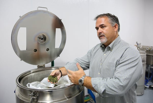 Rob Lee of GA Xtracts discusses the extraction process for hemp at the GA Xtracts facility in Watkinsville, Ga., on Tuesday, Oct. 15, 2019. (Photo/Austin Steele for the Atlanta Journal-Constitution)