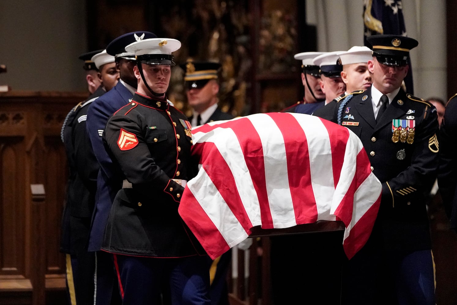 Photos: President George H.W. Bush lies in repose at Houston church