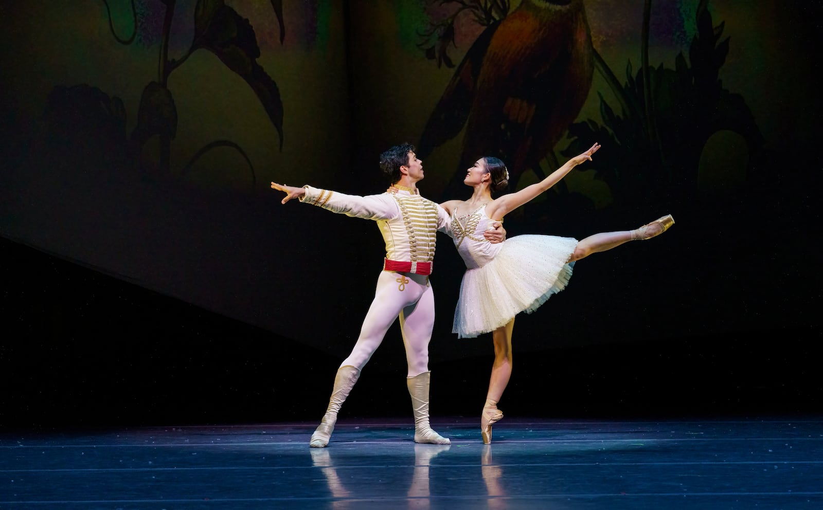 To combat nerves when leading Atlanta Ballet's "The Nutcracker," Airi Igarashi, shown with Sergio Masero, said she concentrates on "finding joy on stage, telling the story and connecting emotionally with my partner." Courtesy of Kim Kinney