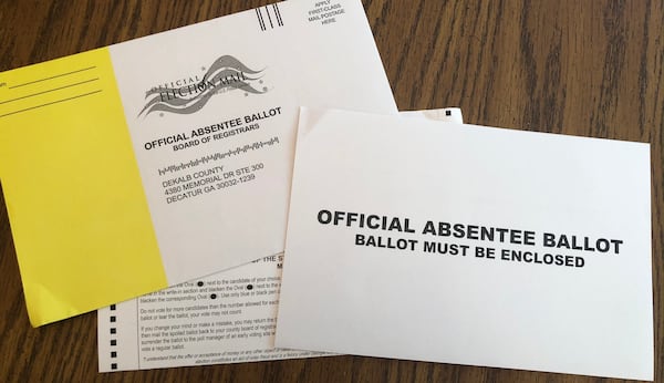 Absentee ballots, envelopes and privacy sleaves are being mailed to Georgia voters for the state's primary on June 9, 2020.