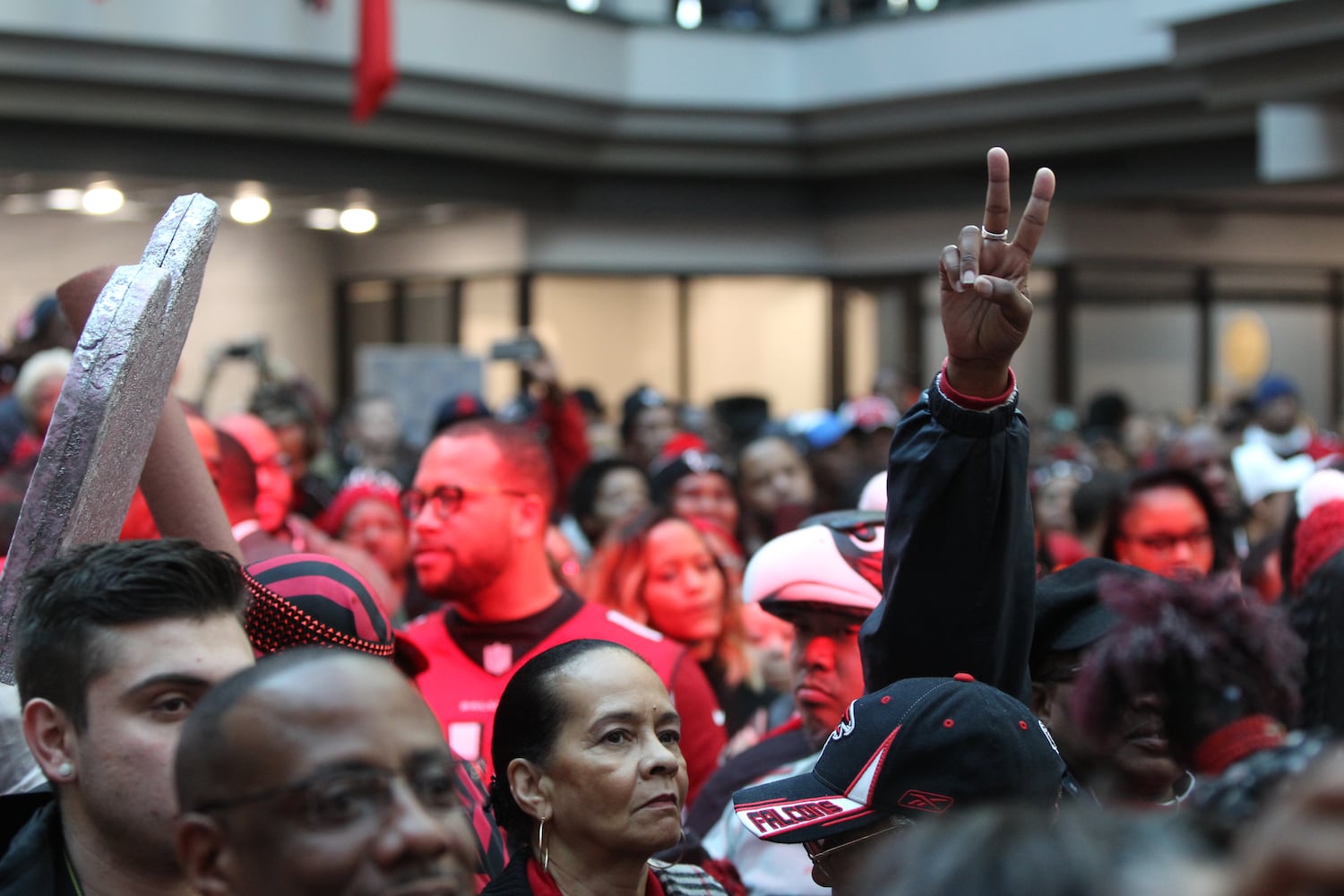 Falcons pep rally at Atlanta City Hall