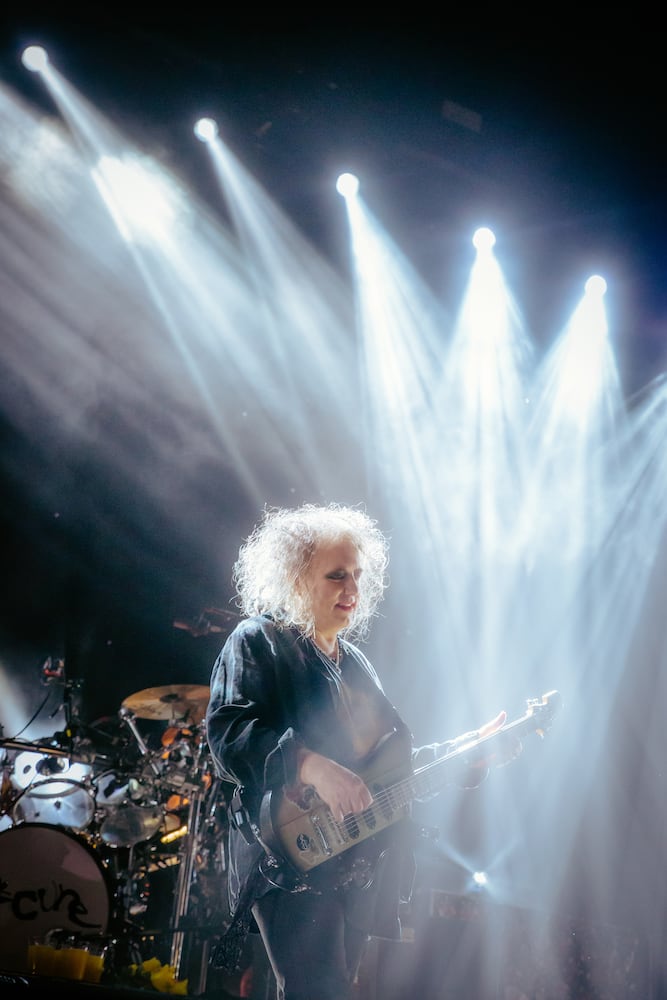 The Cure performs to an excited crowd at the State Farm Arena on June 27, 2023. (Sophie Harris for The Atlanta Journal-Constitution).