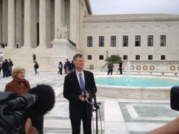 Lawyer Stephen Bright, outside the Supreme Court after arguments on Nov. 2