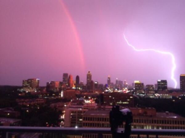 "I took this in 2014 from our balcony with no filters," wrote Diane Light. "I have no idea what the weather phenomenon is called."