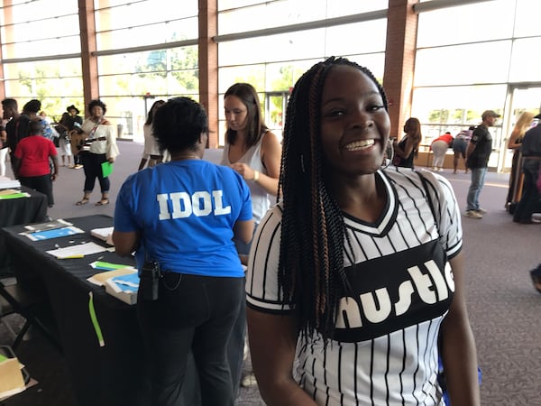 Lawrenceville resident Arishkegal Youngblood, 22, said her voice is compared to Eraku Badu. She plans to sing Adele's "Hometown Glory" and Rihanna's "Love on the Brain." The Georgia Gwinnett College student  tried out for the first time. CREDIT: Rodney Ho/rho@ajc.com