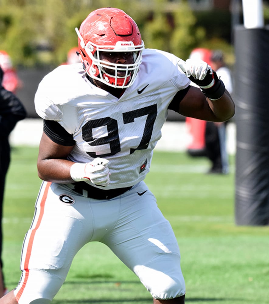 April 10, 2018: Georgia Bulldogs football practice