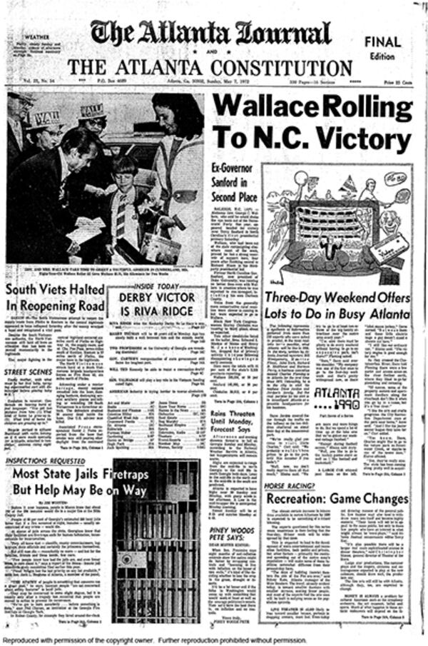 The May 7, 1972, Sunday edition of the Journal and Constitution took a whimsical future look at the Atlanta of 1990.