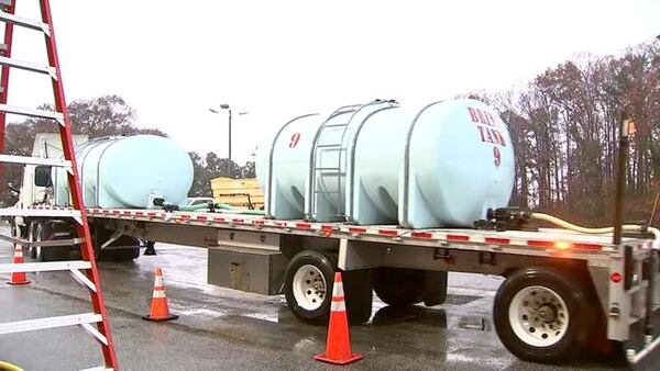 <p>Georgia Department of Transportation rolls out brine tankers, urging&nbsp;drivers to stay off roads</p> <p>Black ice in Atlanta Sunday, Dec. 10, 2017</p>