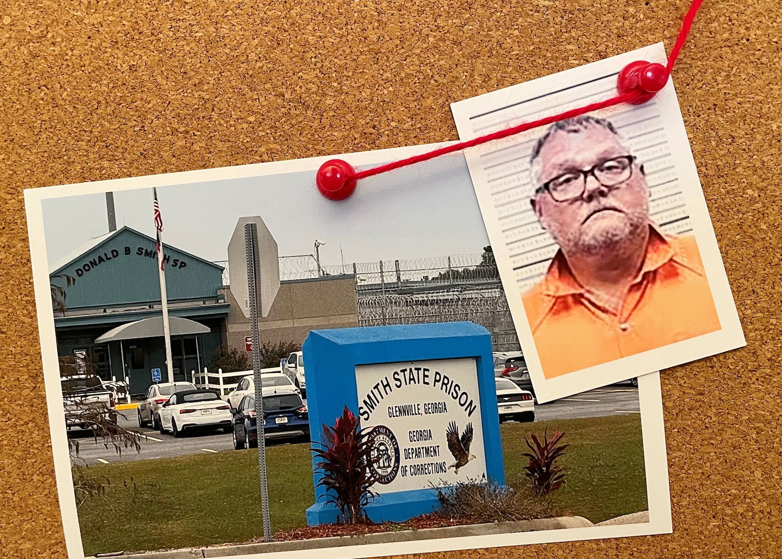 Brian Adams is the former warden at Smith State Prison. He was arrested in February for allegedly being involved in a multimillion-dollar contraband scheme directed by prisoner Nathan Weekes. (AJC photo illustration)