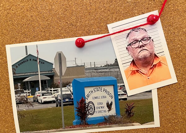 Brian Adams is the former warden at Smith State Prison. He was arrested in February for allegedly being involved in a multimillion-dollar contraband scheme directed by prisoner Nathan Weekes. (AJC photo illustration)