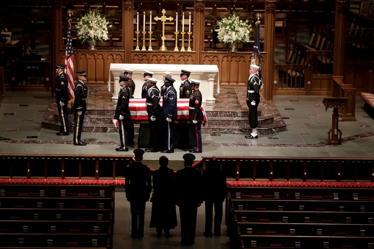 Photos: President George H.W. Bush lies in repose at Houston church