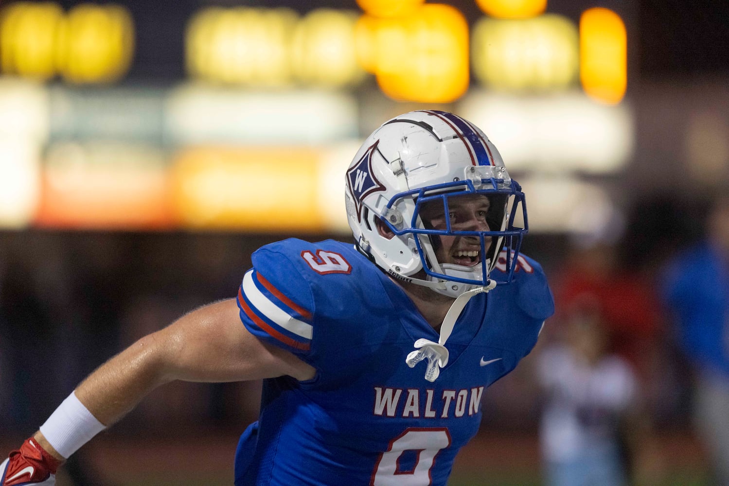 Walton’s Hunter Teal (9) celebrates a touchdown. (Photo/Jenn Finch)