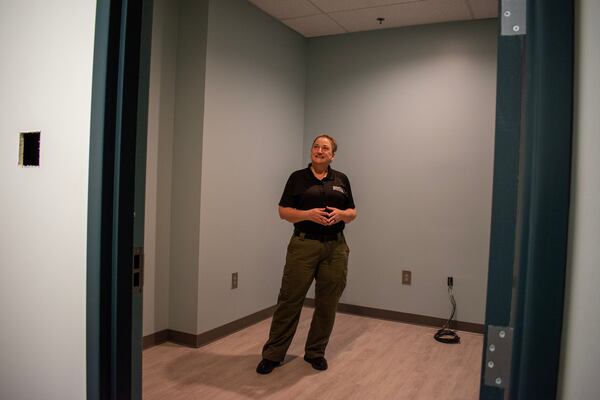 Officer Jonnie Moeller-Reed imagines the future wellness room, or "zen den," at the Marietta Police Department to be “a safe space for officers to come down, literally, from all that the stress does to our bodies.”