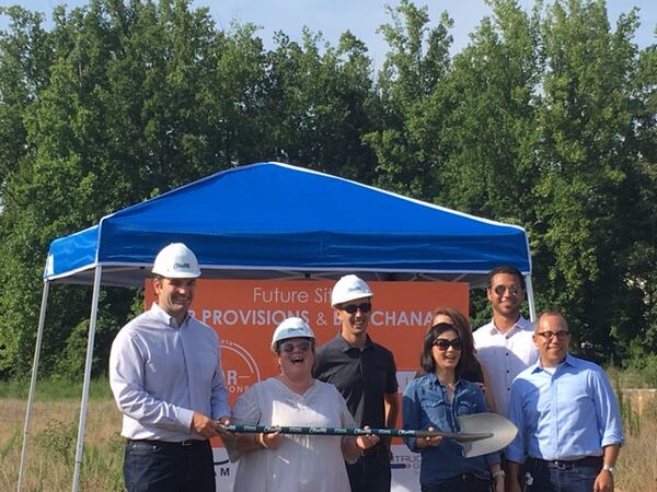 Anne Quatrano (second from left) helped break ground at the new site for her food market Star Provisions and restaurant Bacchanalia.