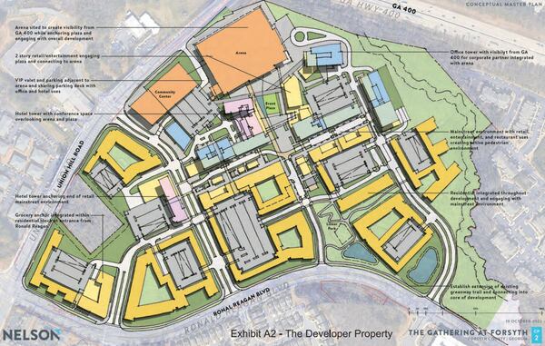 This is a site plan for the Gathering at South Forsyth development.