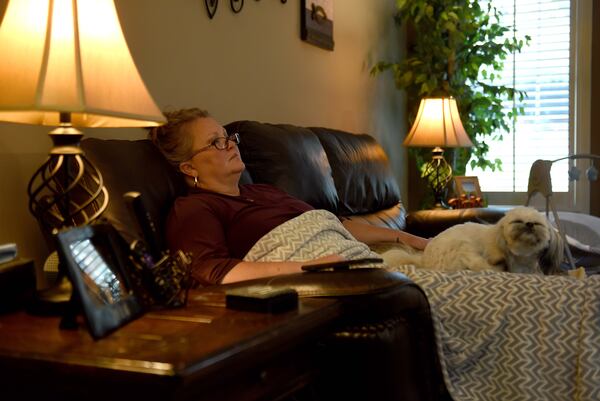 It doesn't take long for exhaustion to kick in for Loganville resident Adrienne Levesque, who has been suffering from long COVID symptoms for more than a year. (Ryon Horne/RHORNE@AJC.COM)