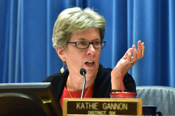 DeKalb County Commissioner Kathie Gannon during a DeKalb County Commission meeting Dec. 13. HYOSUB SHIN / HSHIN@AJC.COM