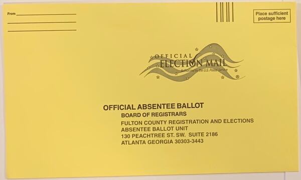 Absentee ballots should have the address of Fulton County's election office pre-printed on the return envelope.