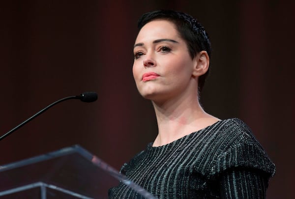 Rose McGowan gives opening remarks to the audience at the Women's March/Women's Convention in Detroit. A stream of actress including Rose McGowan, models and ex-employees have come out, many anonymously, to accuse Hollywood producer Harvey Weinstein of sexual harassment and abuse dating as far back as the 1990s.