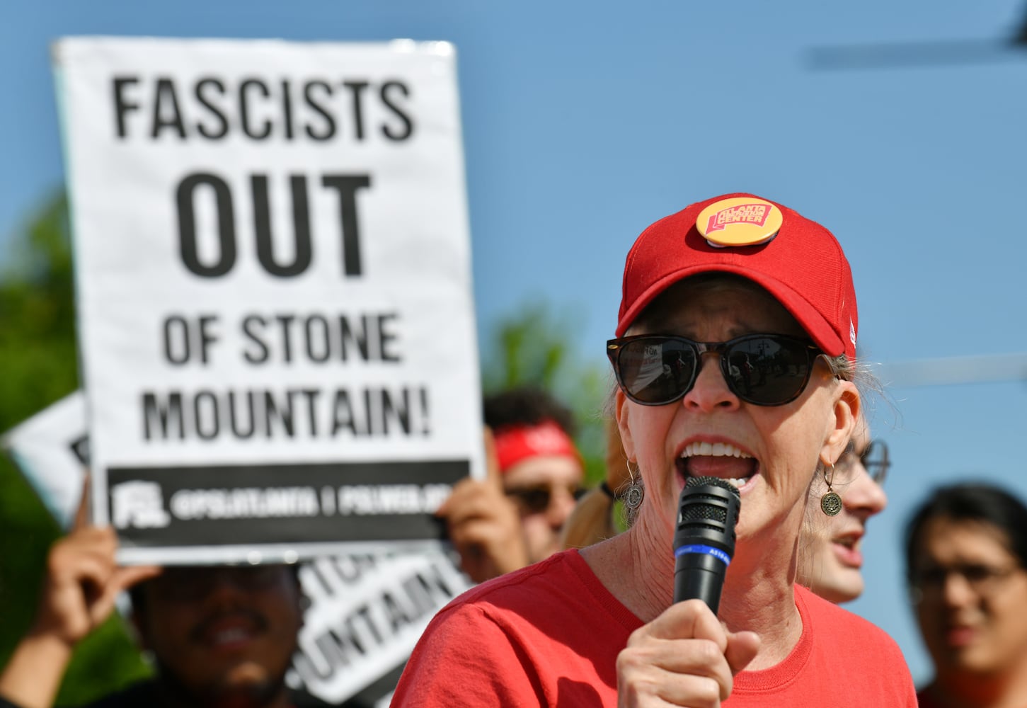 Confederate heritage group at Stone Mountain faces protesters