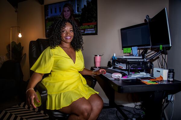 Nikki Forman poses for a photograph in her Atlantic Station loft in Atlanta on Friday, April 30, 2021. STEVE SCHAEFER FOR THE ATLANTA JOURNAL-CONSTITUTION