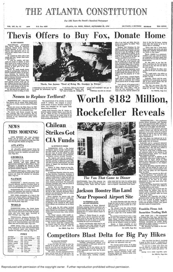 In Sept. 1974, Atlanta's Mike Thevis offered to purchase the Fox Theatre in order to save and rehabilitate the neglected building. Thevis made millions selling pornographic materials locally in the '60s and '70s. AJC PRINT ARCHIVES