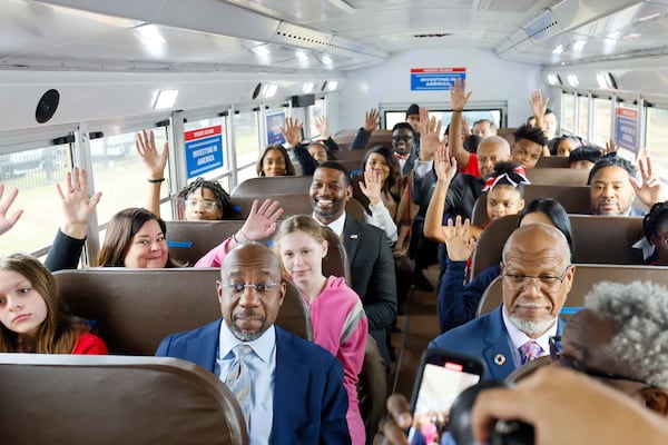 U.S. Sen. Raphael Warnock (front, left), D-Ga., is an inaugural member of the Head Start to Congress Caucus.