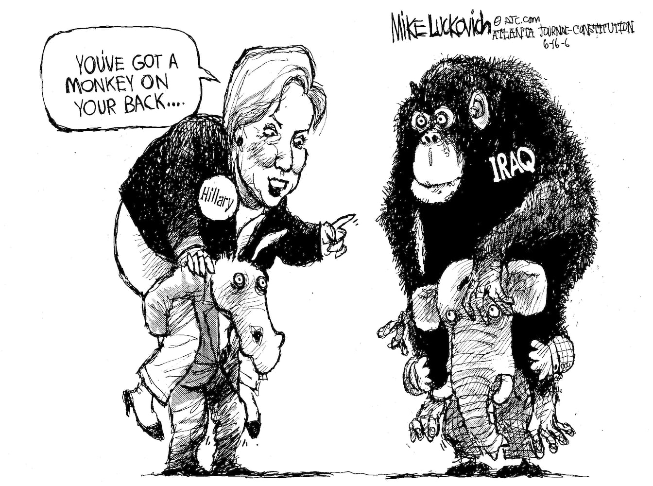 Vintage Hillary Clinton cartoons by AJC's Mike Luckovich