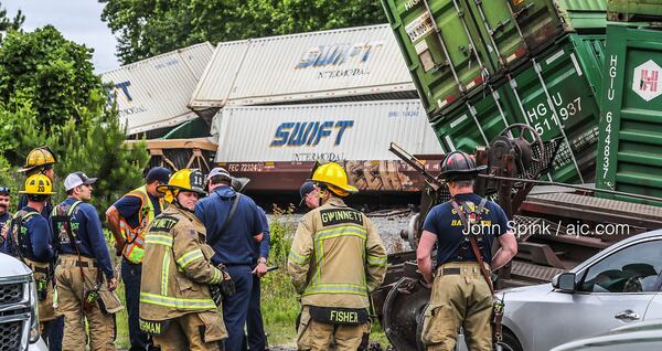 Three people were taken to a hospital following the wreck.