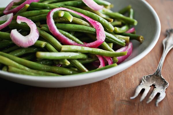 Crowd-Pleasing Marinated Green Beans from "Fan Fare: A Playbook of Great Recipes for Tailgating or Watching the Game at Home" by Debbie Moose. (Juli Leonard/Raleigh News & Observer/TNS)